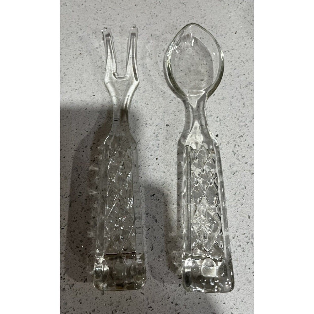 Vintage Glass Fork & Spoon Set